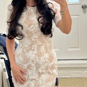 White Lace Floral Dress